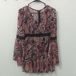 Paisley Print Boho Blouse